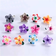 Børneringe med fimo blomster. Justerbar. 45-50 stk.